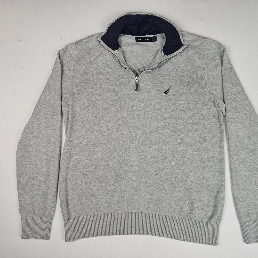Nautica Men's Gray Half-Zip Sweater
